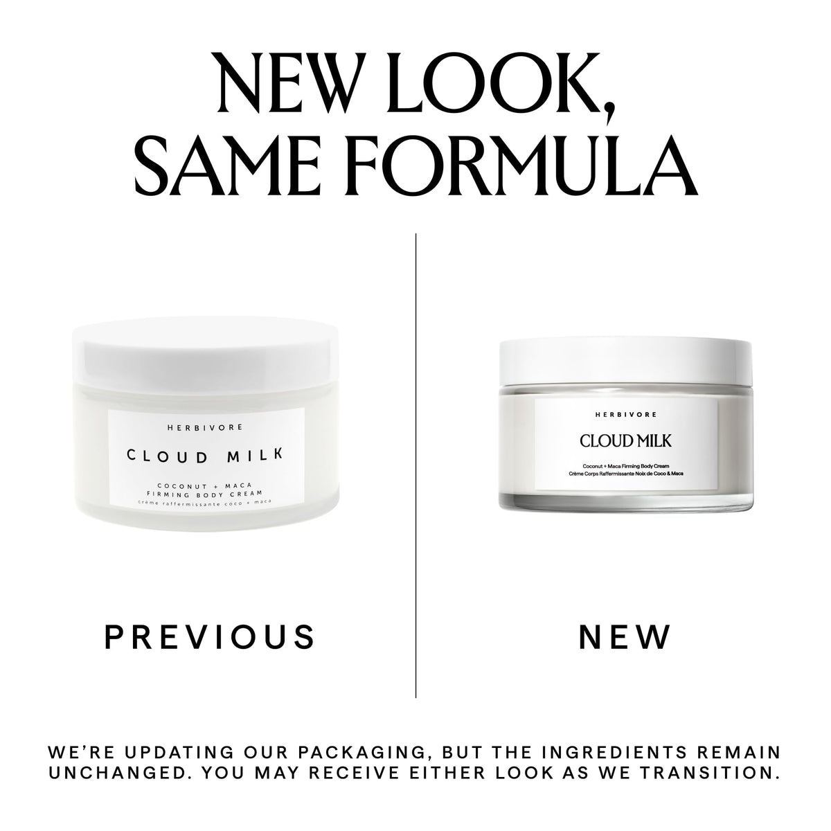 HERBIVORE open jar revealing cloud-like cream texture for fast absorption benefit