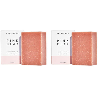 HERBIVORE pink clay bar front packaging showing clean branding and ingredient callouts