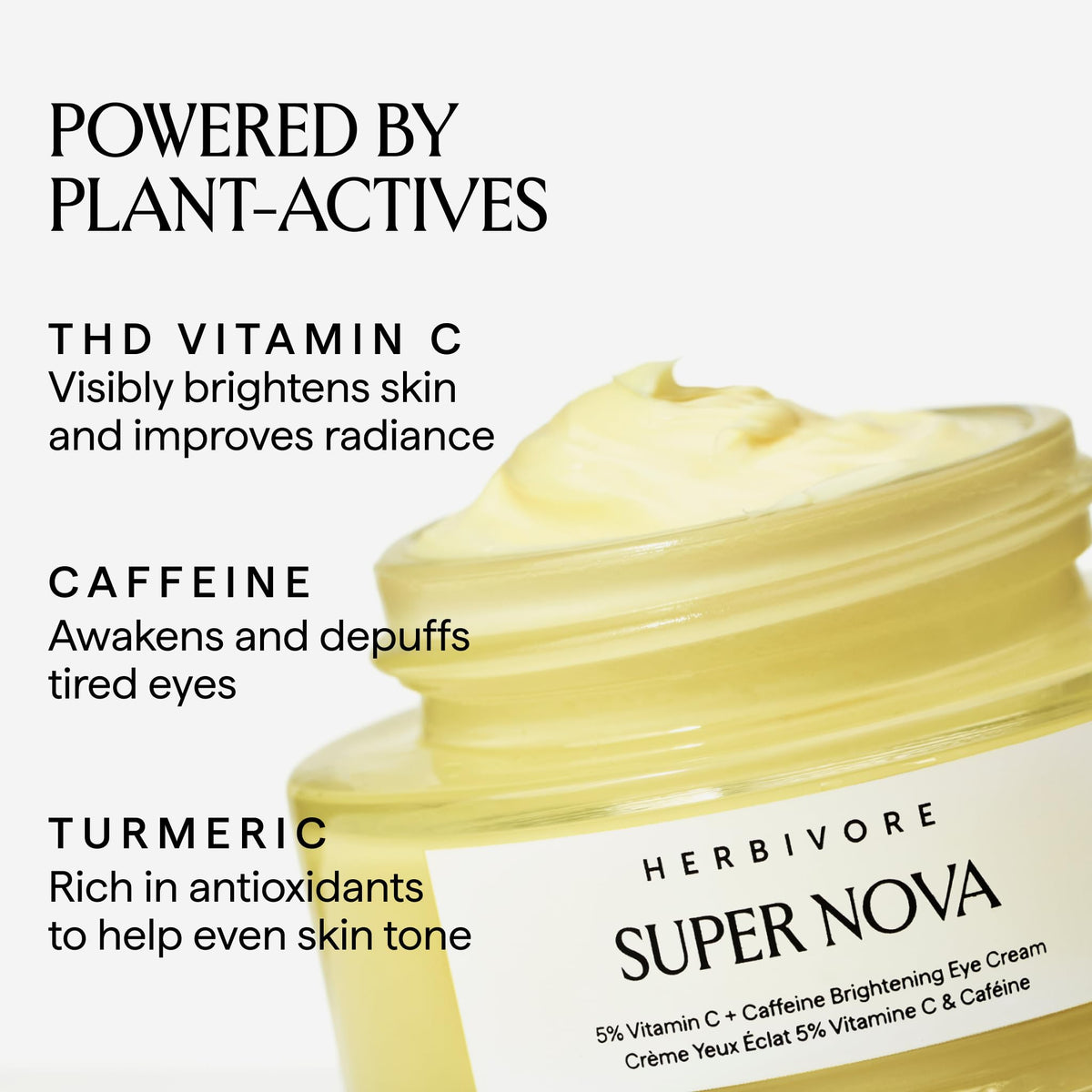 HERBIVORE close-up of Super Nova creamy texture highlighting smooth absorbent formula and hydration
