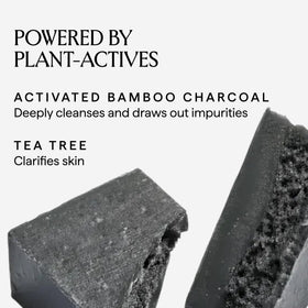 HERBIVORE close-up of charcoal texture for gentle exfoliation