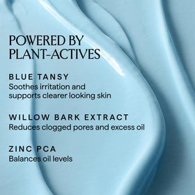 HERBIVORE cream texture close-up on fingertip, lightweight absorbent feel benefit