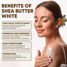HERBOGANIC shea butter texture close-up illustrating creamy consistency and easy absorption benefit