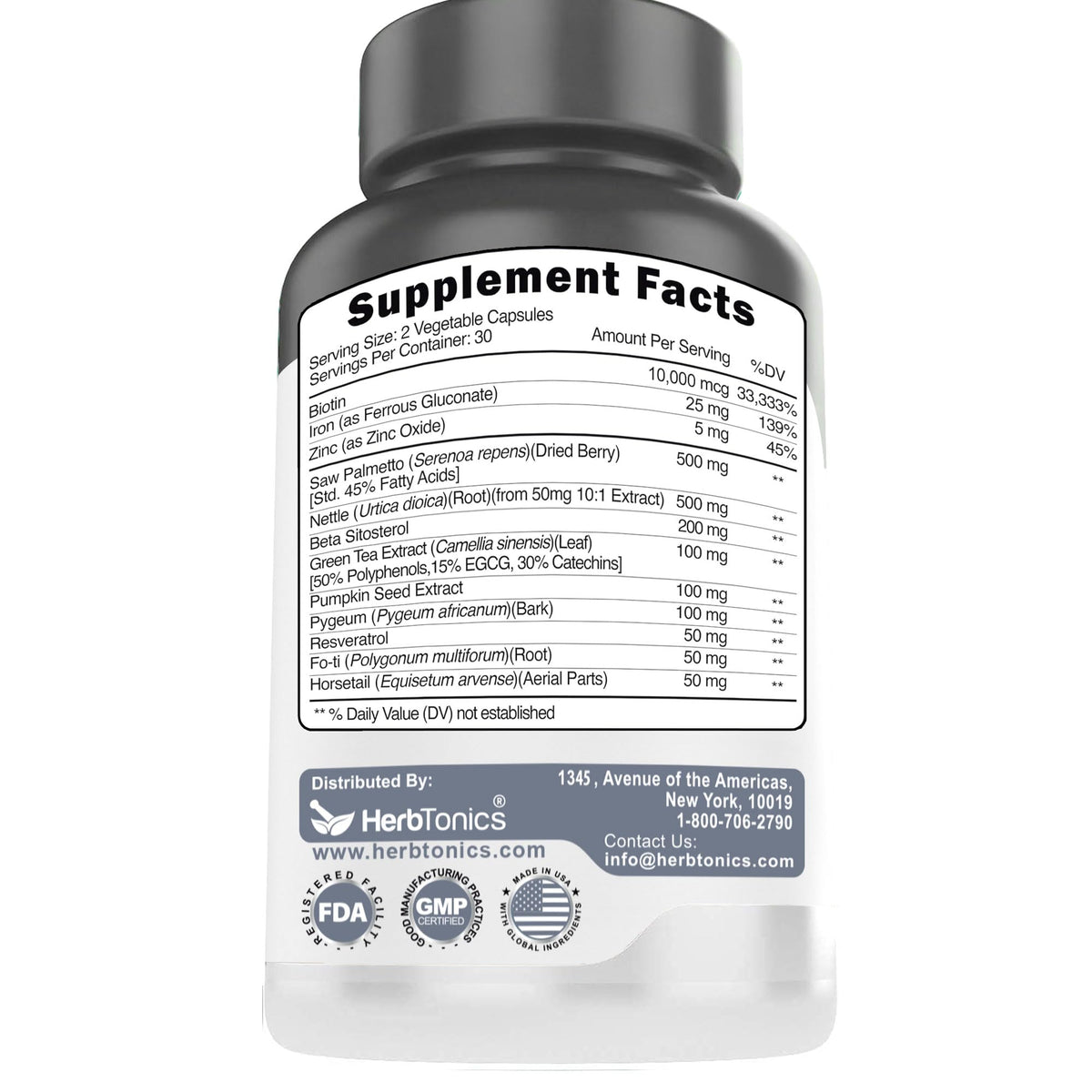 Graphic of nutrient chart highlighting Herbtonics ingredient balance