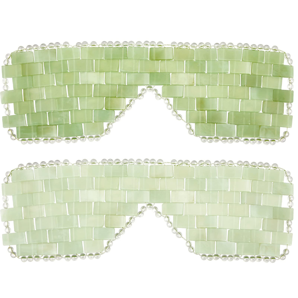 Hercicy front view pair of jade eye masks showing cooling benefit