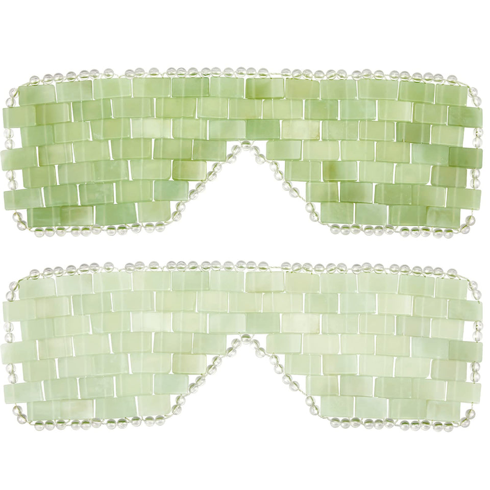 Hercicy front view pair of jade eye masks showing cooling benefit