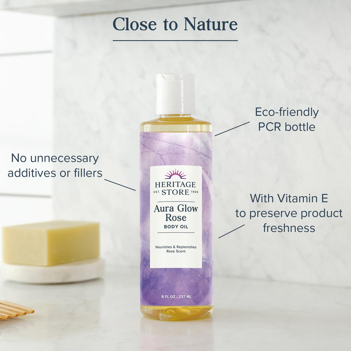HERITAGE STORE hands applying oil for massage showing smooth glide benefit relaxed muscles