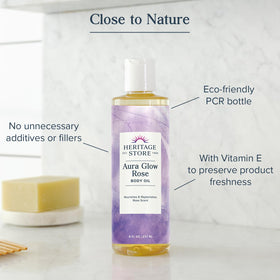 HERITAGE STORE hands applying oil for massage showing smooth glide benefit relaxed muscles
