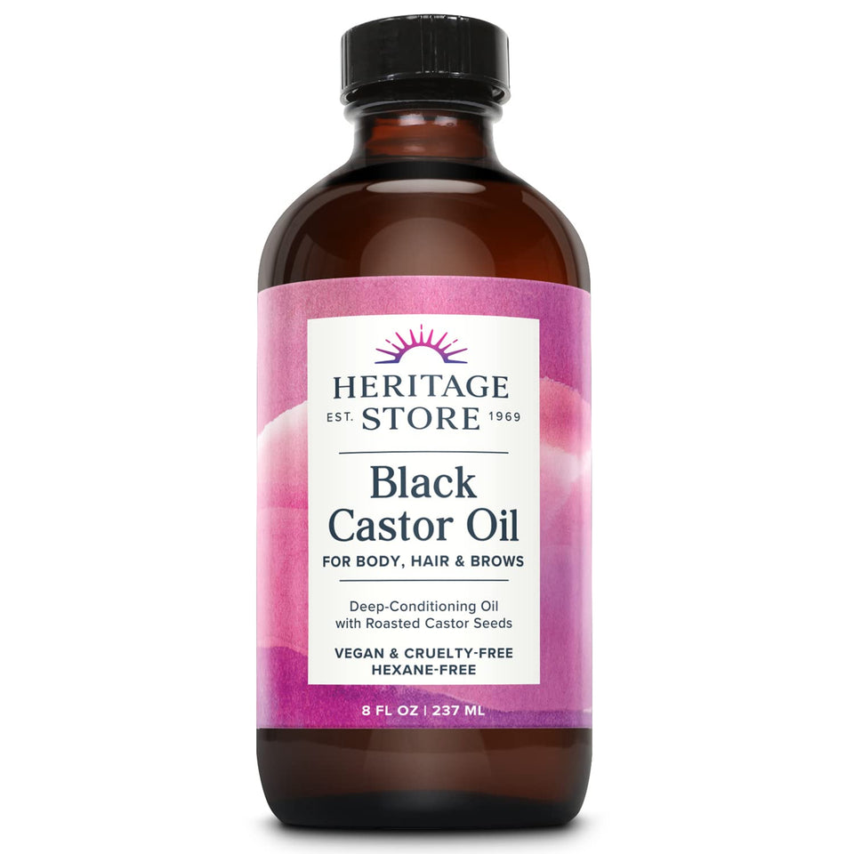 HERITAGE STORE front bottle view shows label and size benefit long-lasting oil