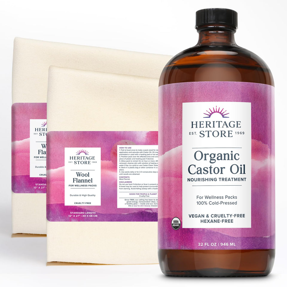 HERITAGE STORE bottle front packaging showing label and size benefit