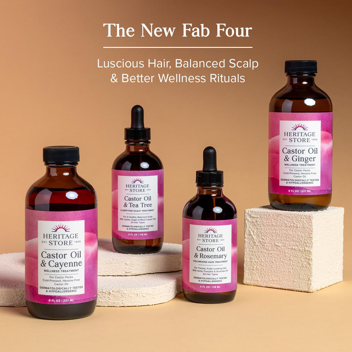 HERITAGE STORE roll-ons styled on bathroom shelf showing clean skincare routine benefit