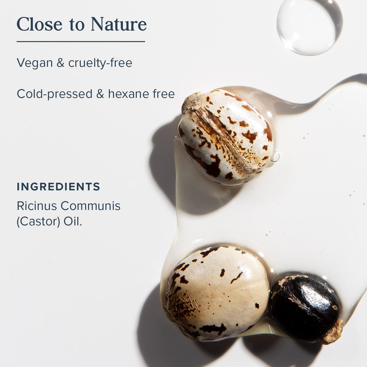 HERITAGE STORE oil texture close-up highlighting cold-pressed clarity and nourishing feel