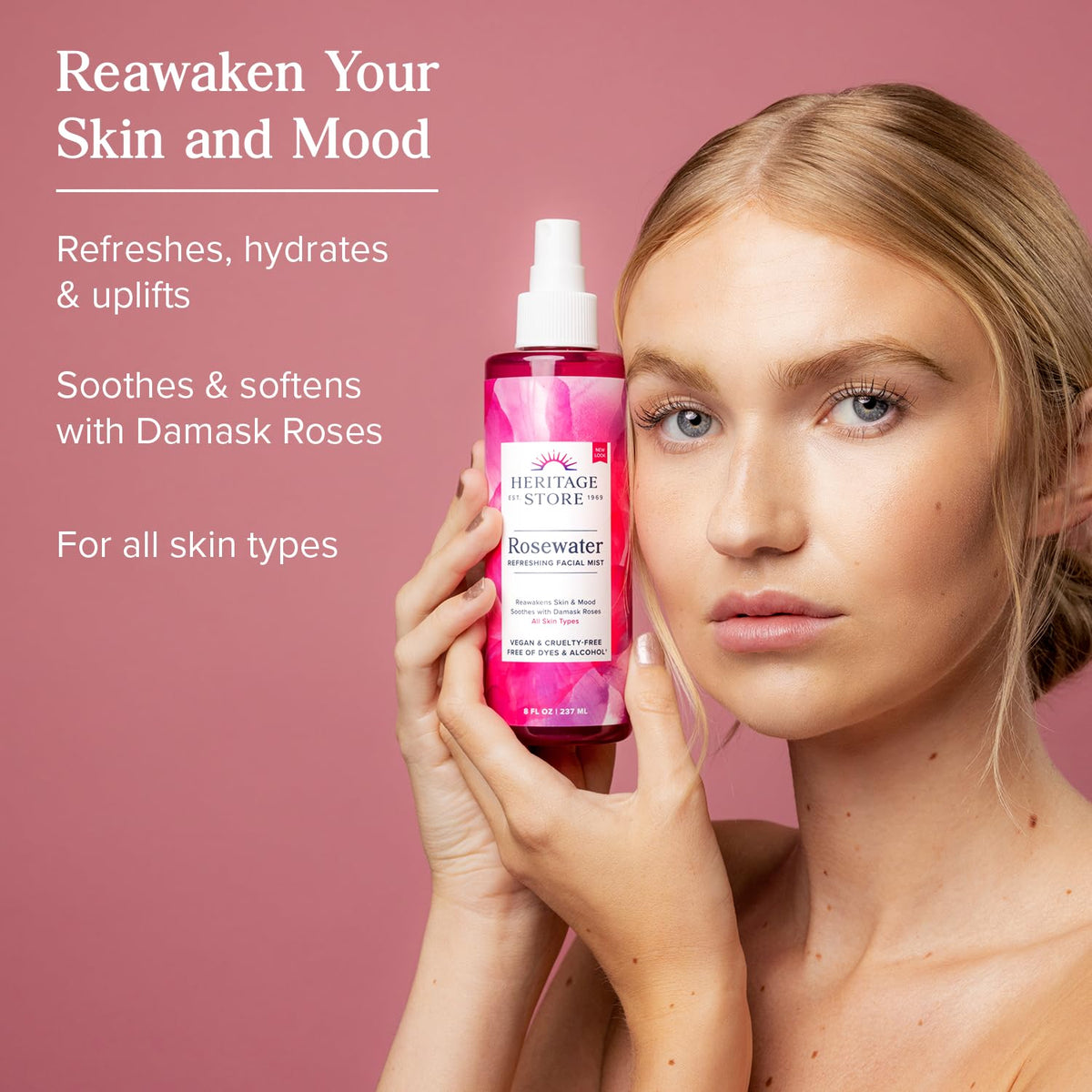 HERITAGE STORE close-up Damask rose petals highlighting natural fragrance benefit
