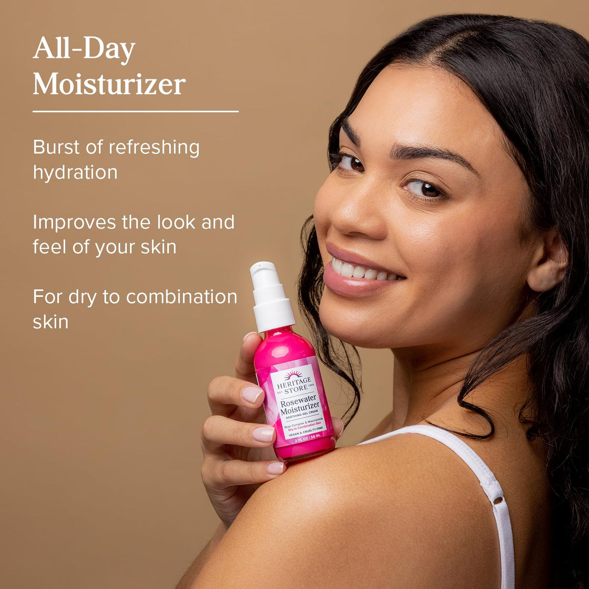 HERITAGE STORE creamy gel texture close-up demonstrating fast-absorbing hydration