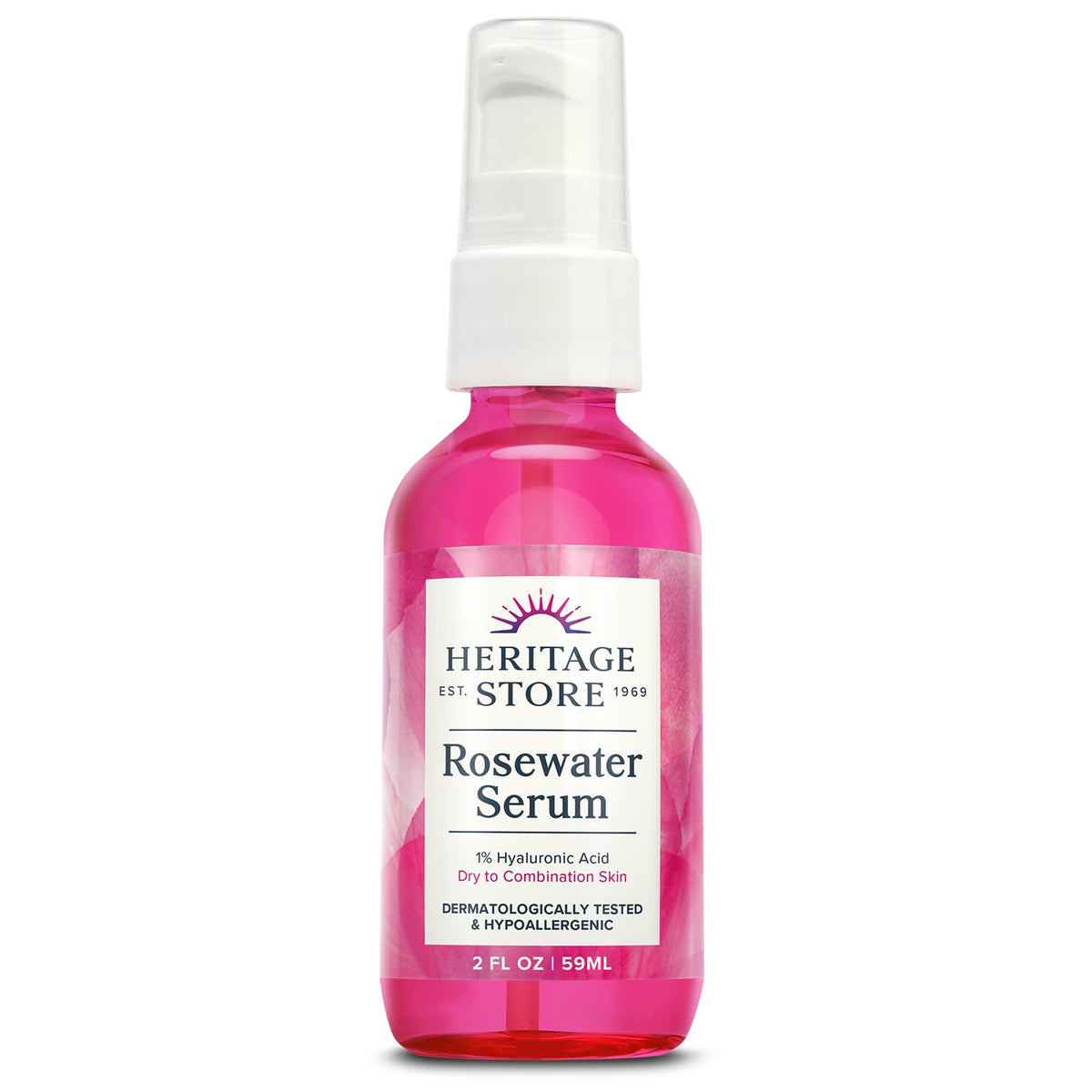 HERITAGE STORE bottle front view showing label and packaging benefit of transparency