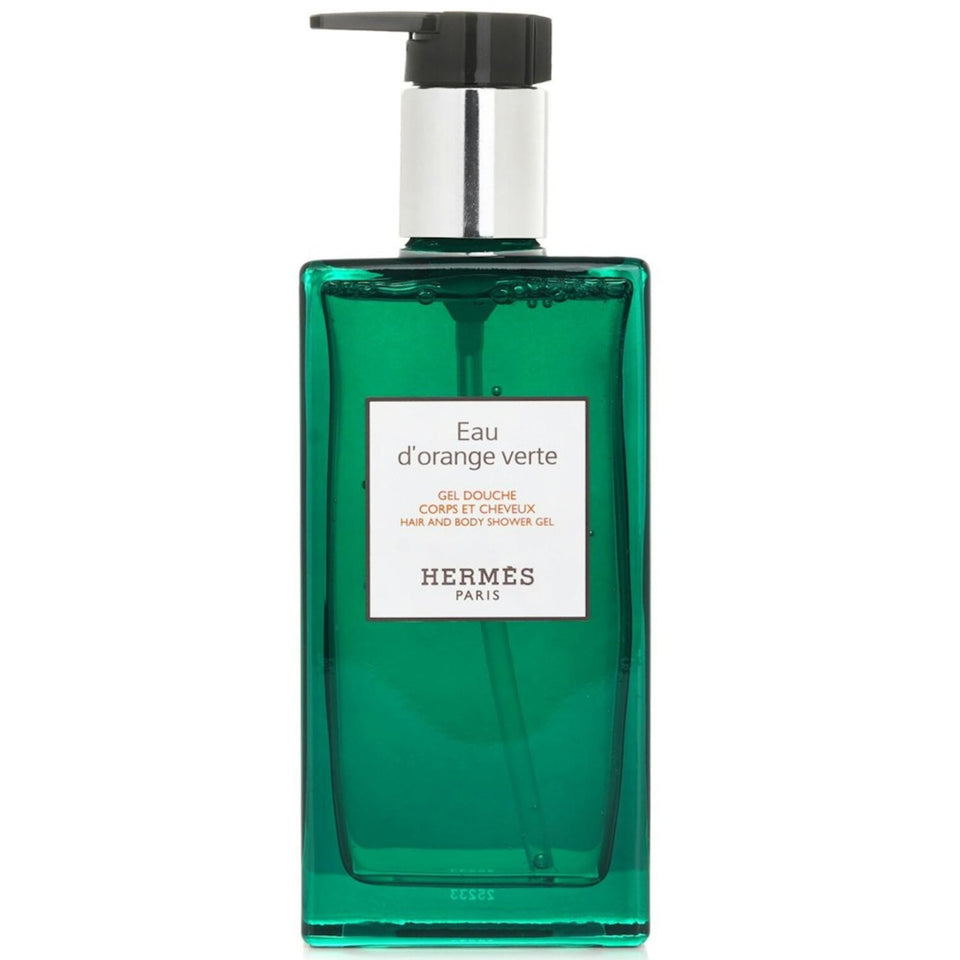 Hermès bottle front packaging showing 200ml label and citrus branding for grooming convenience