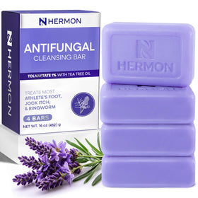 Hermon antifungal bar front packaging showing product benefits and lavender scent