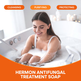 Hermon soap placed in gym bag to keep skin fresh after workouts