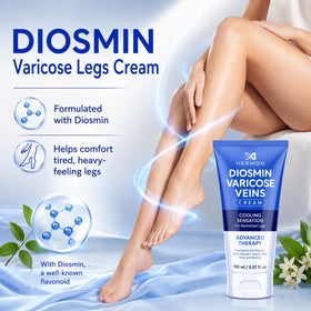 Hermon applying gel-cream to leg demonstrating cooling comfort benefit