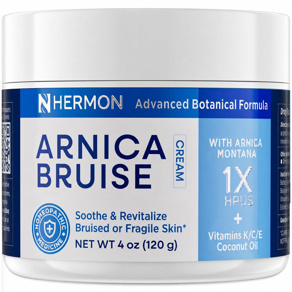 Hermon front packaging showing tube and benefits for bruises