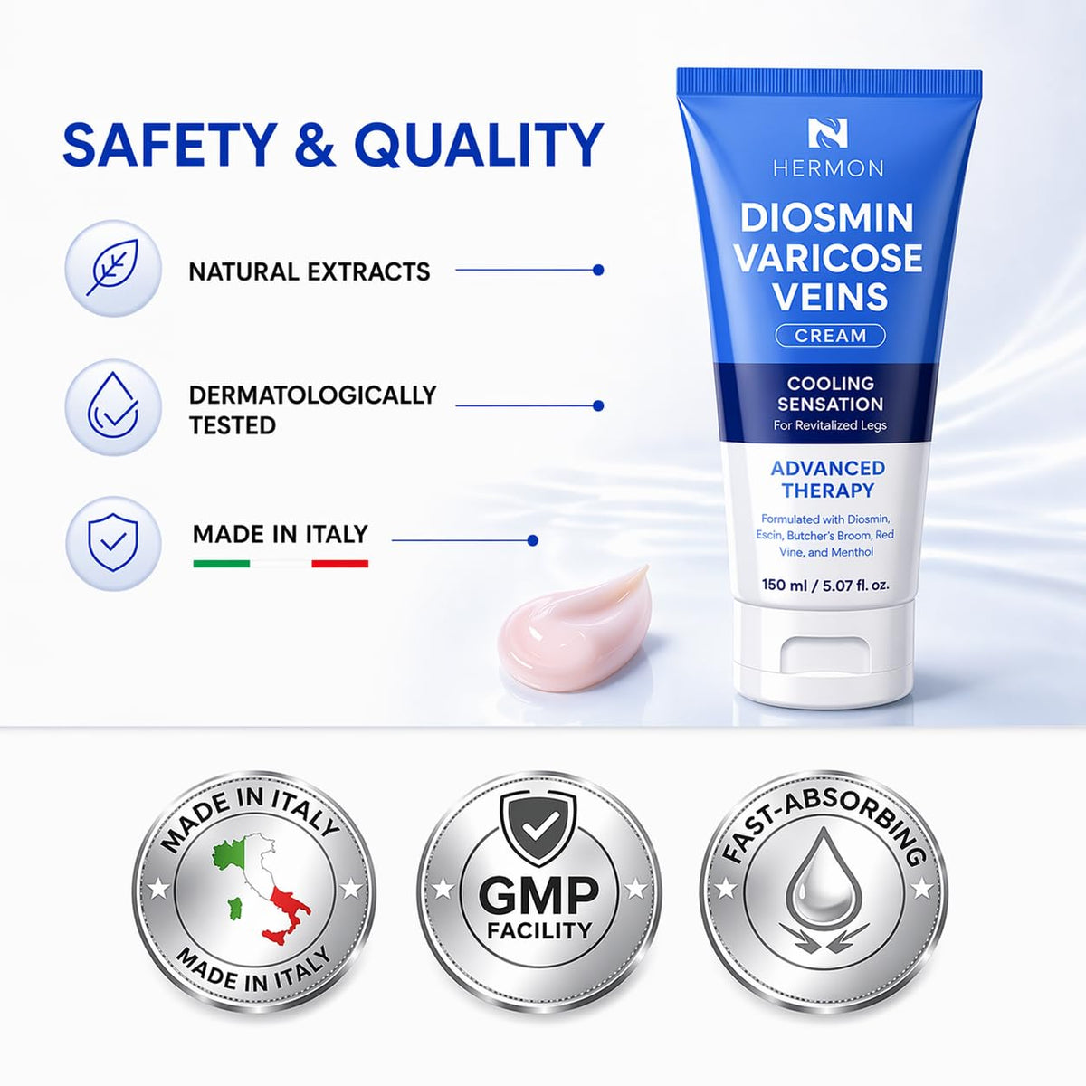 Hermon label close-up revealing ingredients and natural-formula reassurance benefit