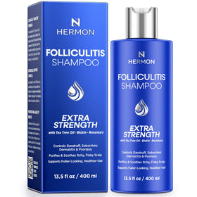 Hermon front bottle showing packaging and clear benefit for scalp care
