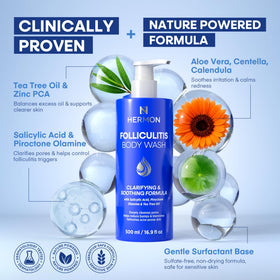 Hermon salicylic acid visual representing exfoliating action for smoother-feeling skin