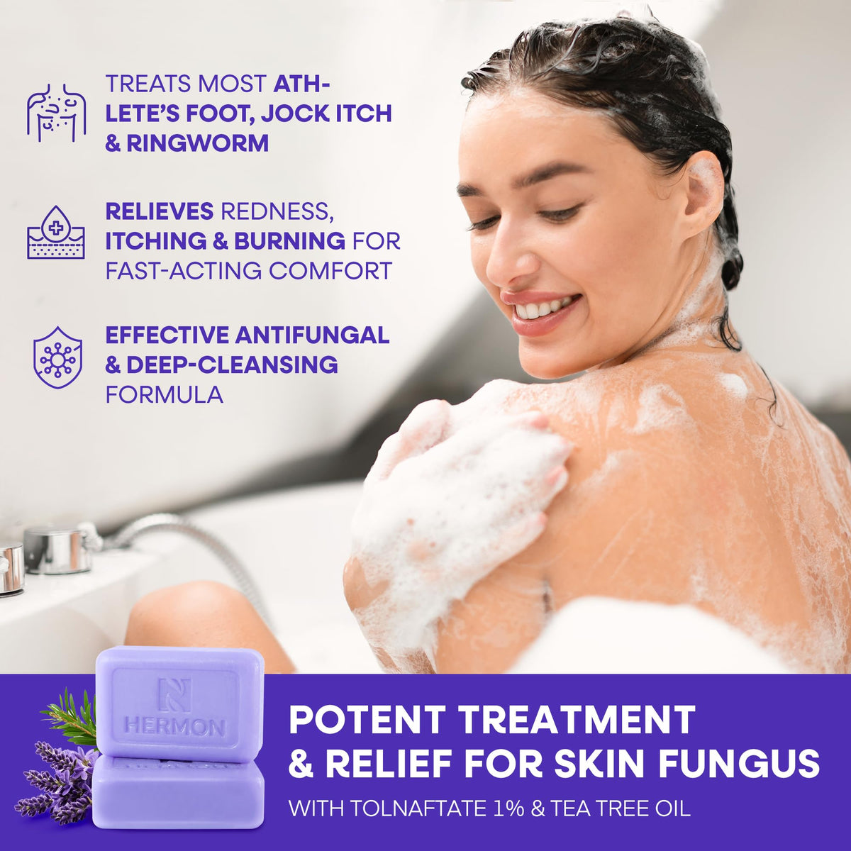 Hermon soap close-up texture highlighting concentrated moisturizing lather