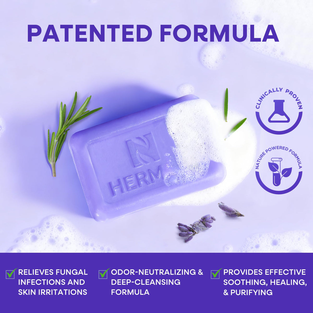 Hermon soap lathering in hand demonstrating easy cleansing action