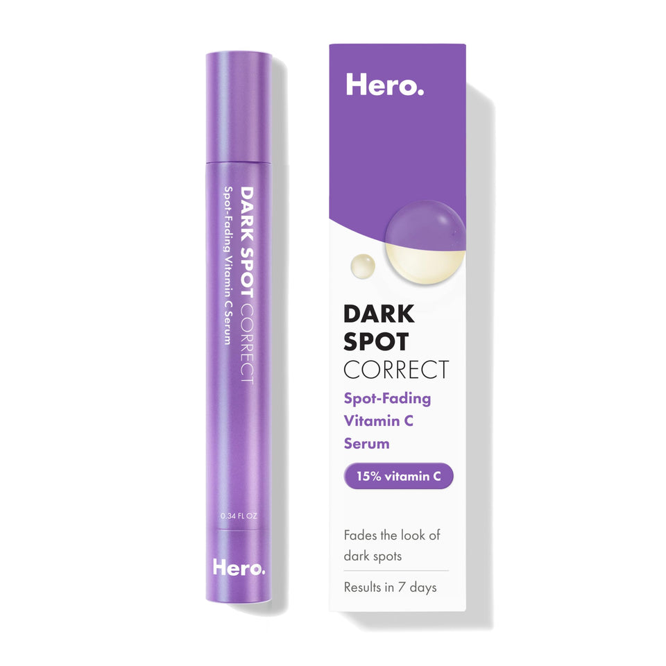 HERO COSMETICS front packaging showing compact spot serum for quick fading