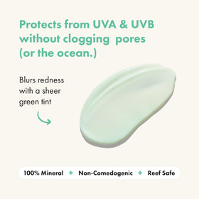 HERO COSMETICS sunscreen being smoothed on face showing lightweight blendability