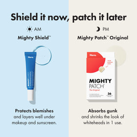 HERO COSMETICS in a cosmetic bag ready for on-the-go blemish defense