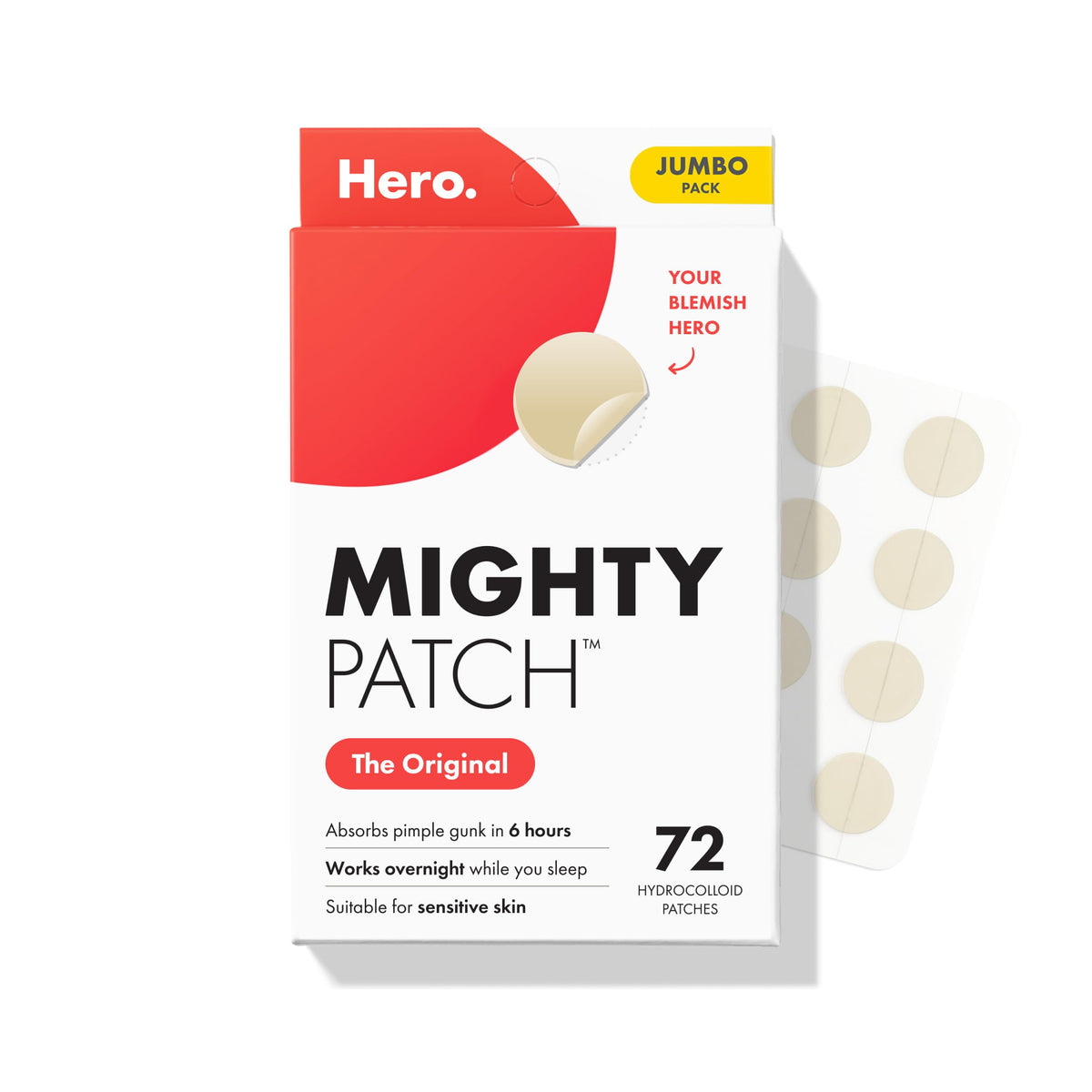 Hero Cosmetics Mighty Patch front packaging showing box and branding for quick recognition