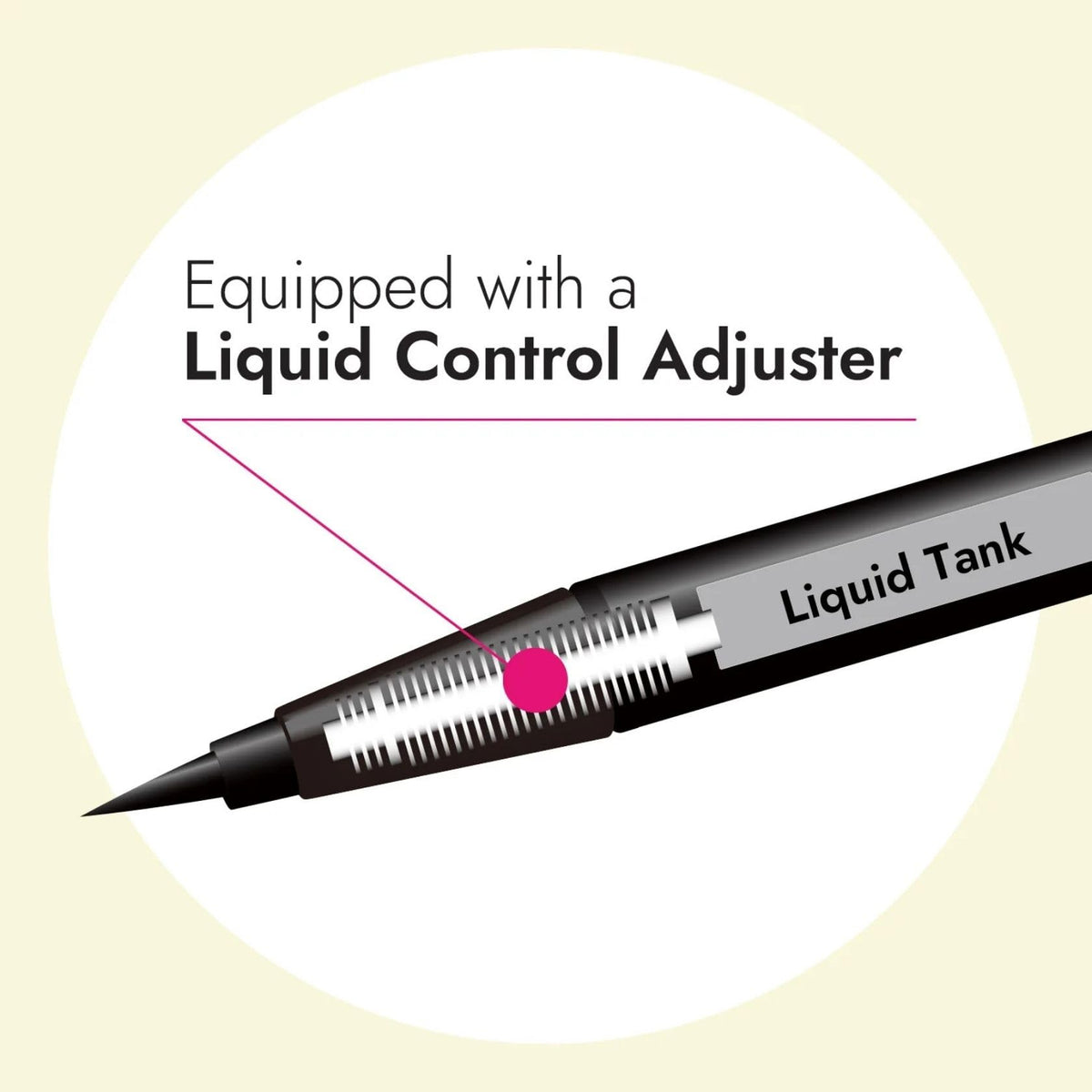 Heroine Make Liquid Control Adjuster detail showing smooth flow control