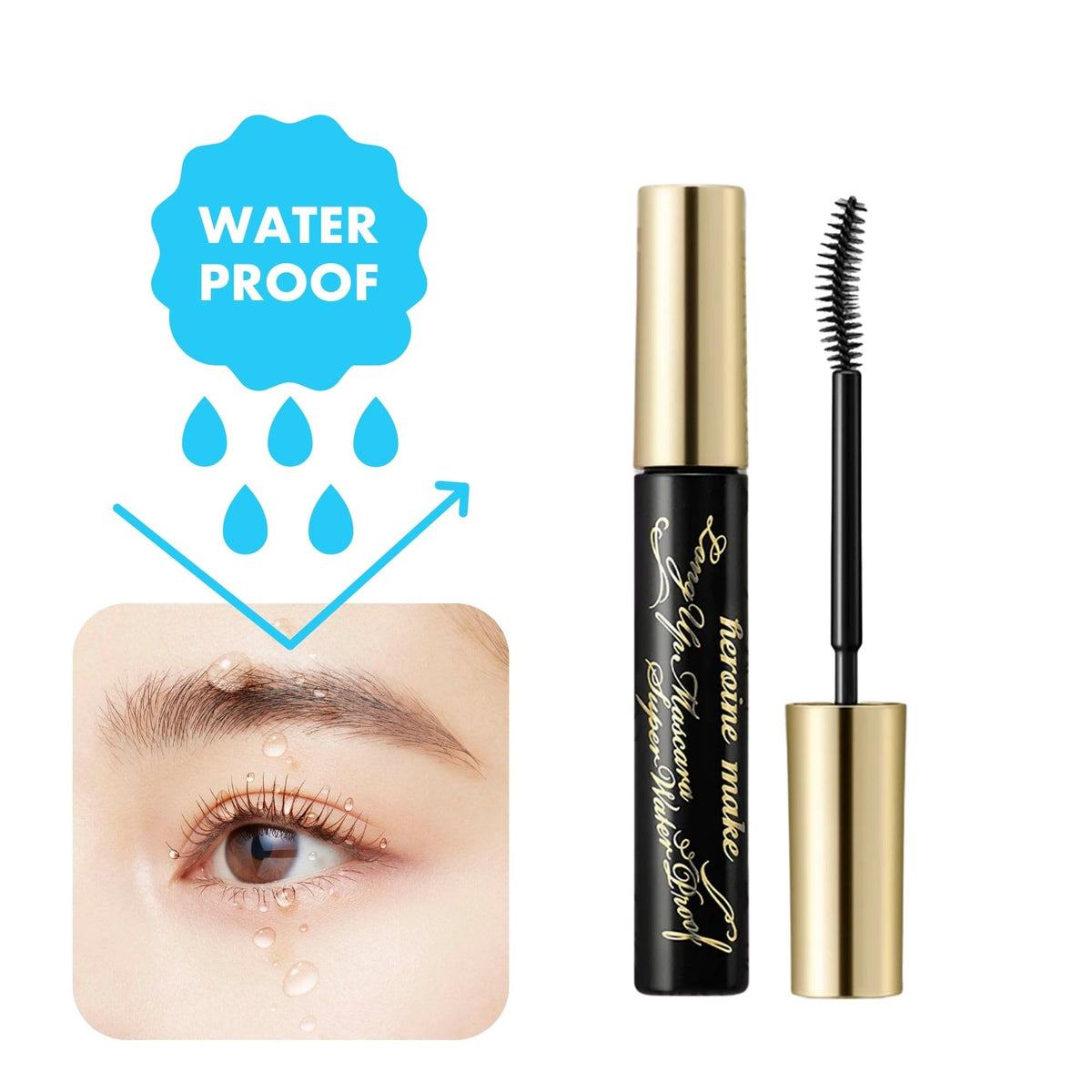 Heroine Make brush wand close-up showing precision for defined lashes