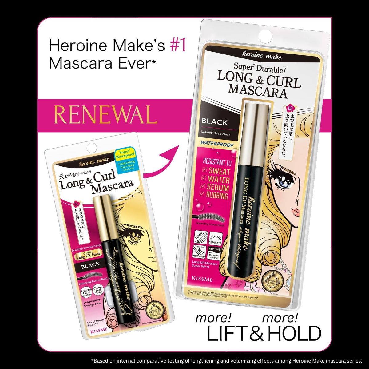 Heroine Make brush wand closeup showing precise application and separation