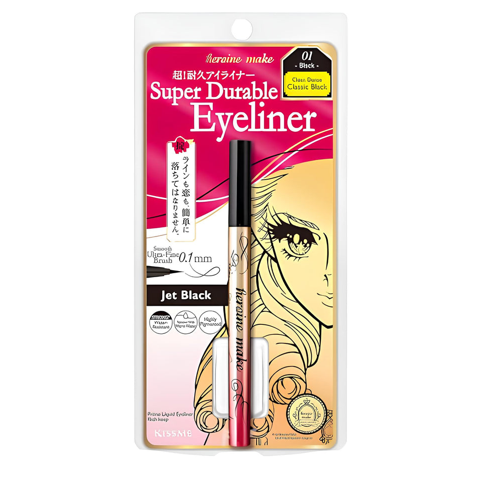Heroine Make front packaging showing sleek waterproof black liner and branding benefit