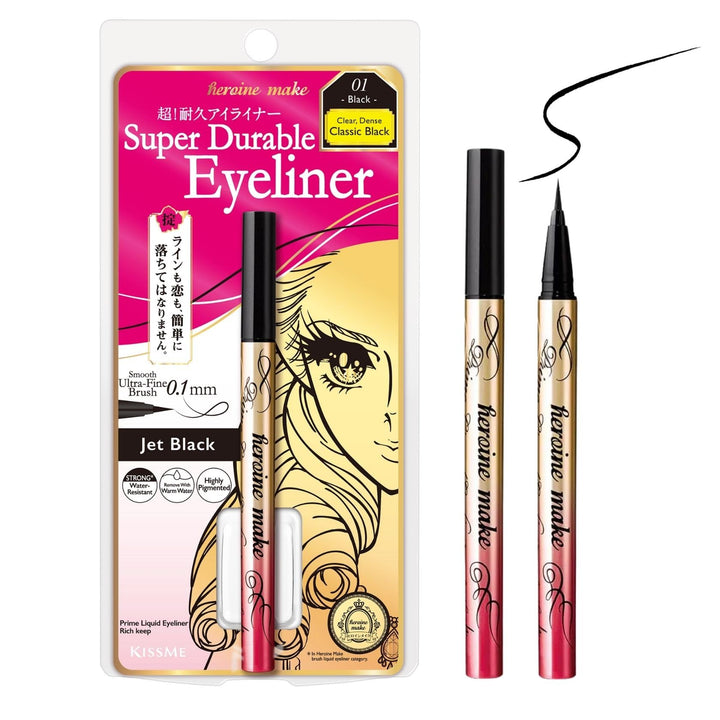 Heroine Make front packaging showing black liquid liner and branding for reliable performance