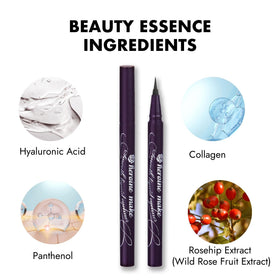 Heroine Make eyeliner applied to create a sharp winged eye look