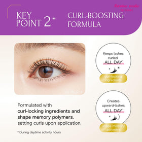 Heroine Make before and after lashes comparison showing visible length and volume enhancement
