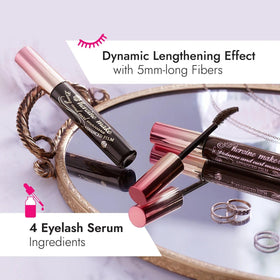 Heroine Make lash before and after demonstrating volume and curl benefit