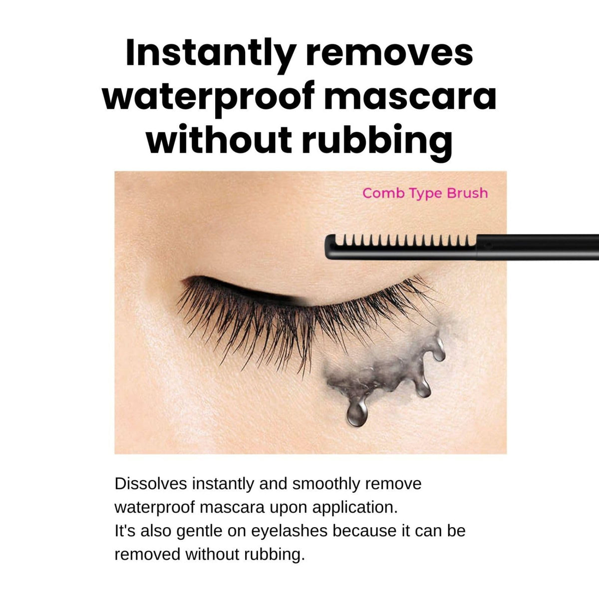 Heroine Make mascara texture swiped on skin showing film finish