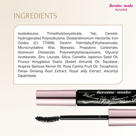 Heroine Make size scale next to coin showing compact travel-friendly mascara dimensions