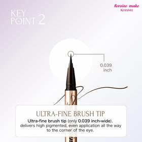 Heroine Make stroke swatch on skin showing brown-black color payoff