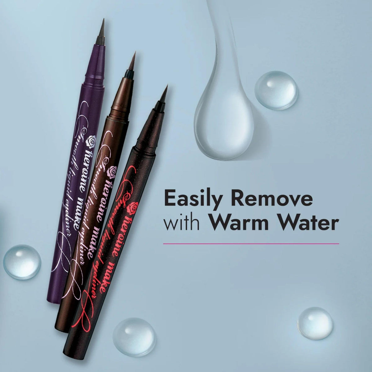 Heroine Make black ink stroke demonstrating rich pigment and even coverage