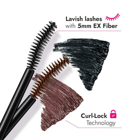Heroine Make mascara texture swiped on white illustrating smooth application