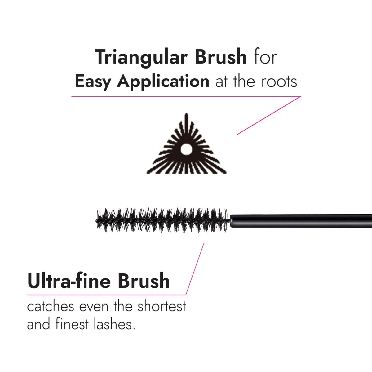Heroine Make wand and brush detail showing precise application and lift