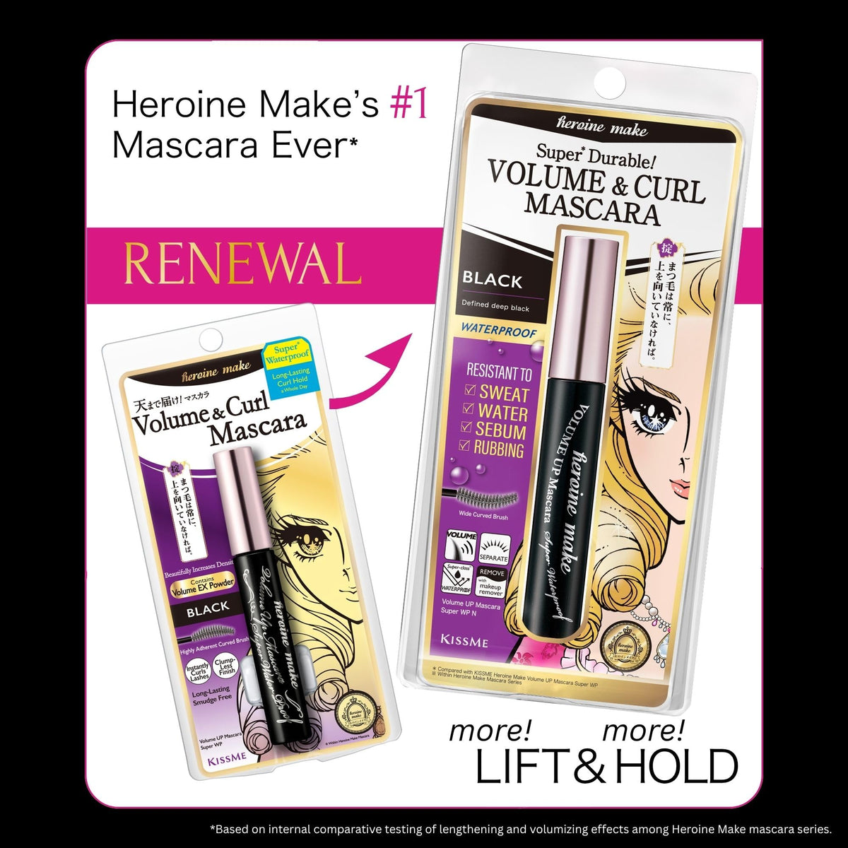 Heroine Make wand closeup displaying bristles for precise application benefit