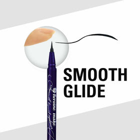 Heroine Make ink stroke on skin showing smooth buildable black color