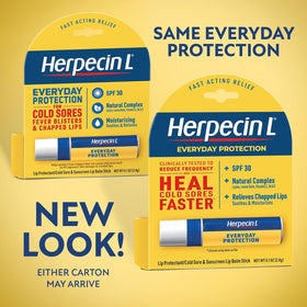 Herpecin-L tube next to a coin showing compact 0.1 oz travel-friendly size