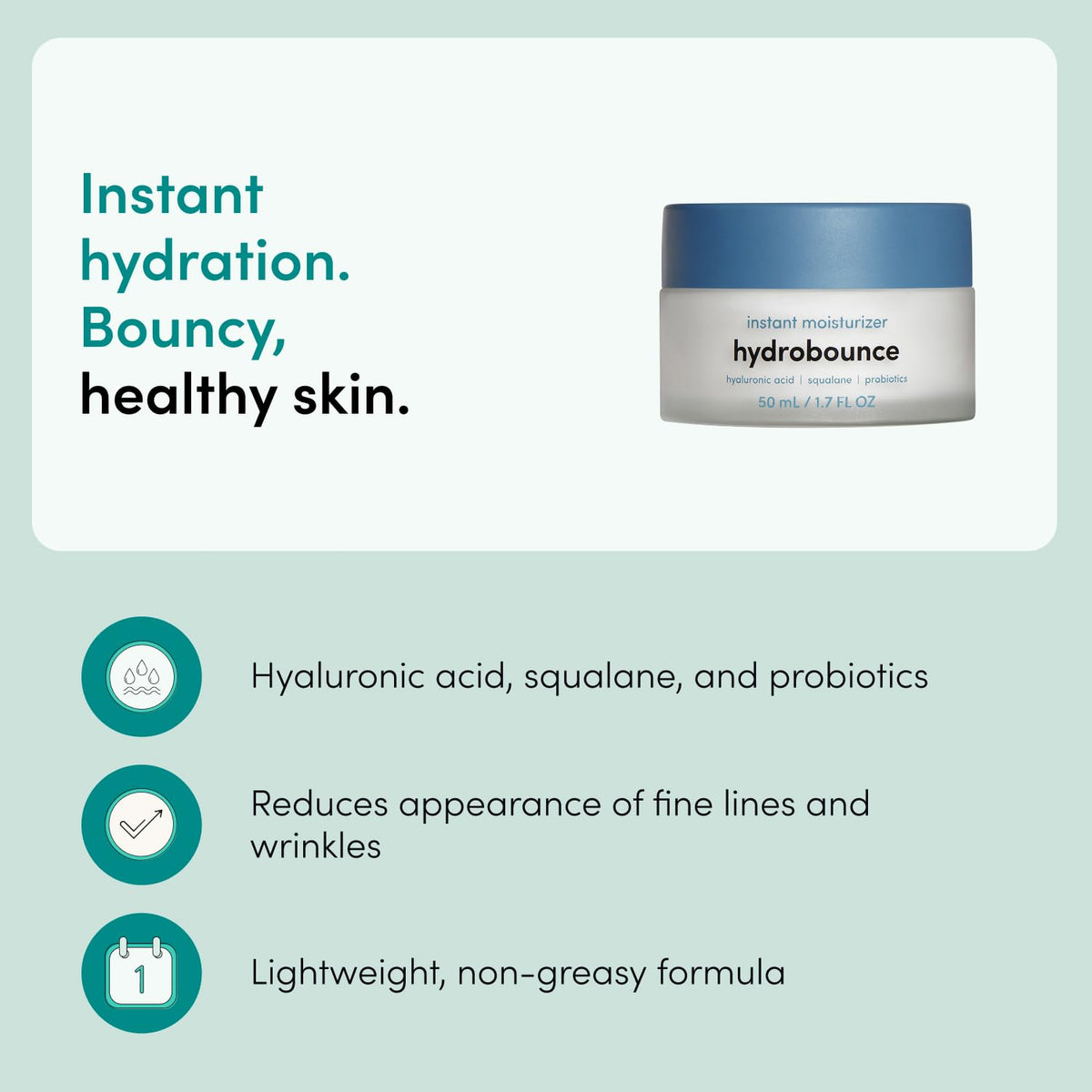 hers hydrobounce cream texture closeup demonstrating lightweight hydration